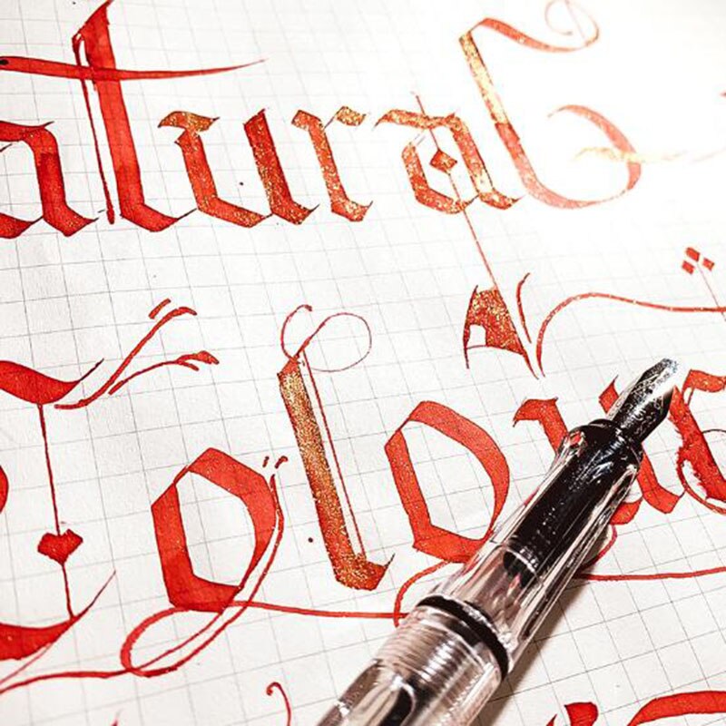Stylo parallèle, style gothique, calligraphie anglaise, stylo tibétain, avec pôle Transparent, style Art à tête plate