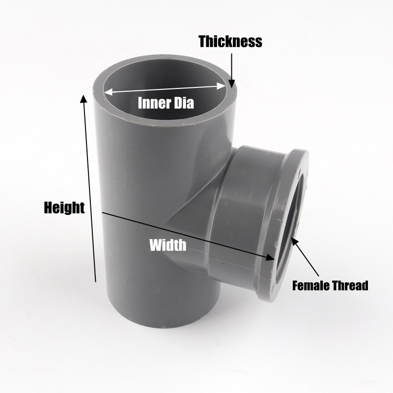 2pcs 20~32mm To 1/2"~1" PVC Tee Connector Home Garden Irrigation Water Pipe Connectors Aquarium Fish Tank Tube Joints DIY Tools