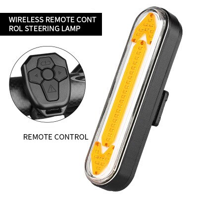 Bicycle Tail Light，LED Wireless Remote Control Steering Light, MTB Mountain Bike Remote Control Safety Warning Lamp: black