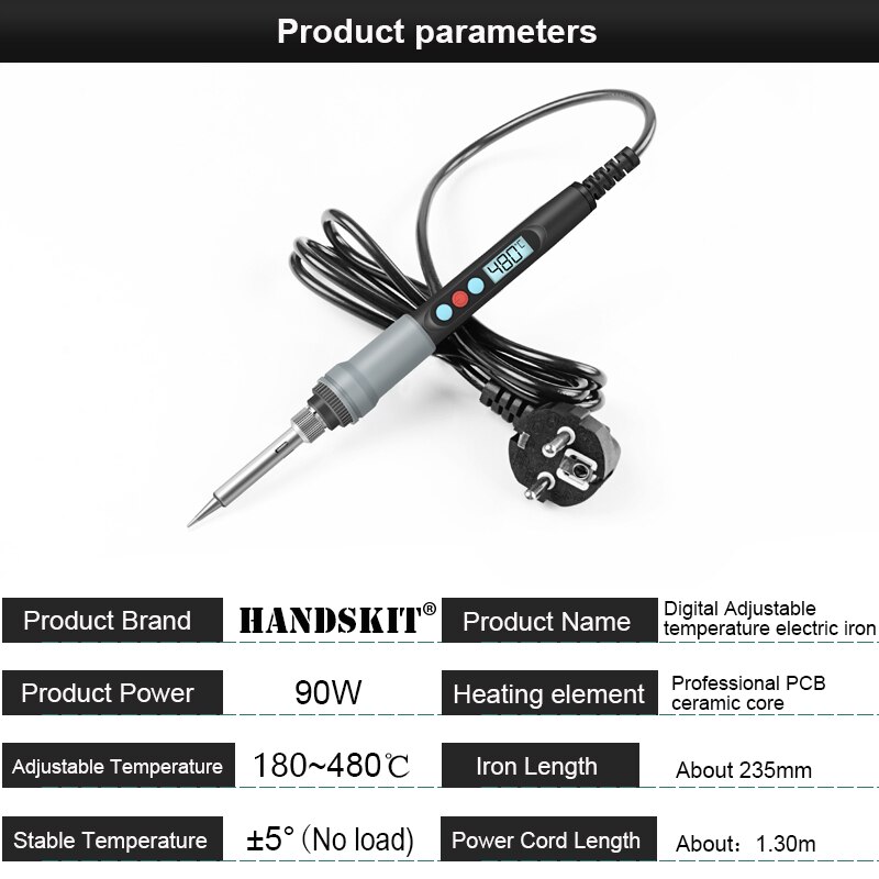 Handskit 110V/220V 90W Digitale Elektrische Keramische Heatersoldering Ijzer Kit Temperatuur Verstelbare Met 5 Tips Lassen gereedschap