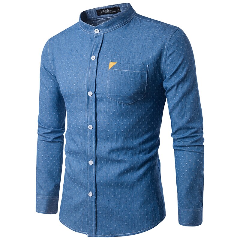 Blue Industry gemêleerd slim fit overhemd green