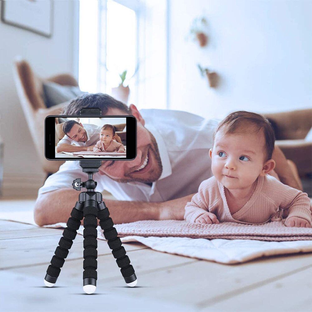 Mini flexibel Schwamm Krake Stativ mit Bluetooth Fernauslöser für Smartphone praktisch praktisch