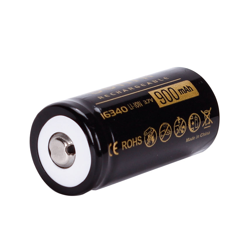 Sofirn genopladeligt 16340 batteri li-ion batteri 3.7v 900 mah 16340 celle genopladelige batterier