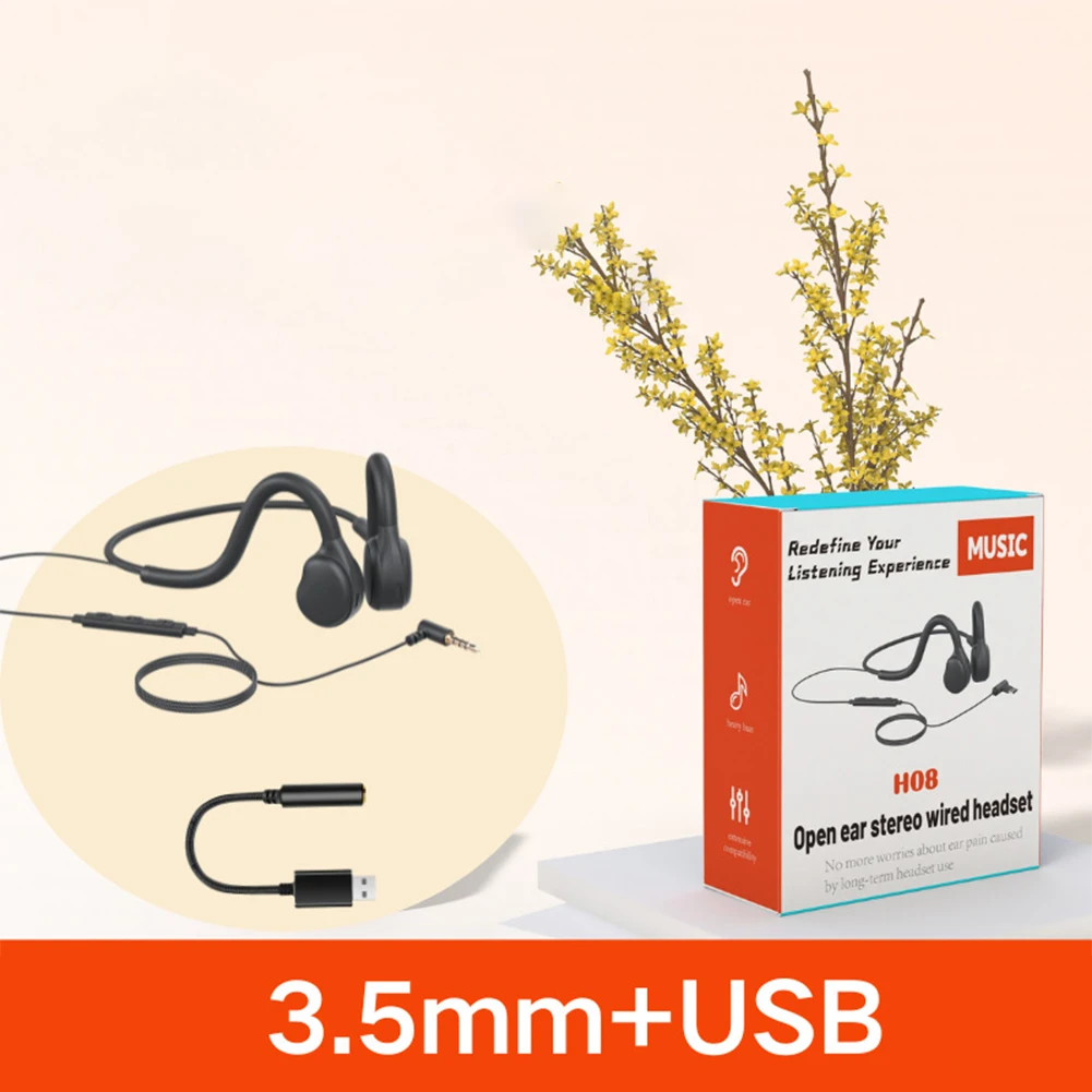 3.5mm cuffie a conduzione aerea aperte ultra leggere con microfono per telefoni ios e android, stereo cablate, non in-ear, per musica: Blu