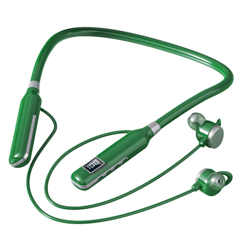 BT7 Wireless Headphones Bluetooth 5.3 Neckband Earphones Magnetic Sports Waterproof Earbuds Headset With Mic SD Card Mode: green