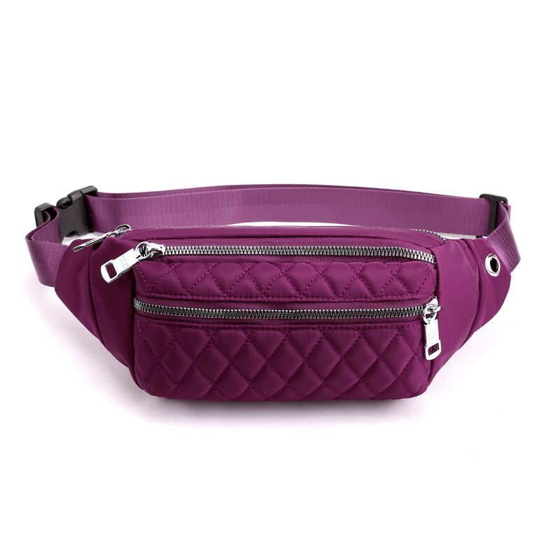 Vento Marea Travel Waist Pack For Women Casual Nylon Waterproof Chest Handbag Belt Shoulder Bag Large Capacity Sport Purses: PURPLE BELT BAG