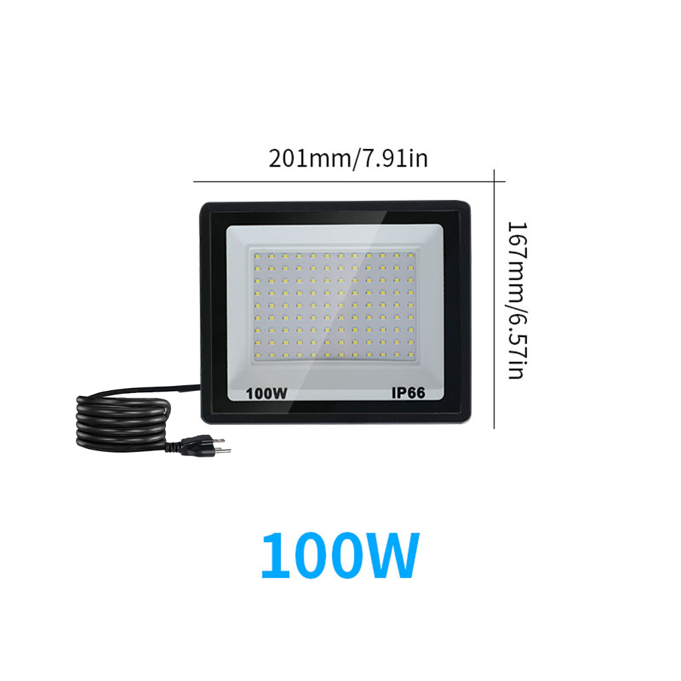 LED Schijnwerper Met Stekker Outdoor AC110V 10W 20W 30W 50W 100W Reflector spotlight Straat Licht Wandlampen Tuinverlichting Focus: Rood / 5600k