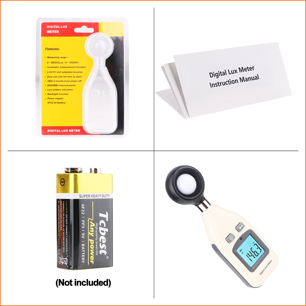 RZ Light Luxmeter Meters 0- 20000 digital Handheld Lux Meter Illuminometer Luminometer Photometer Lux/FC LM Tester