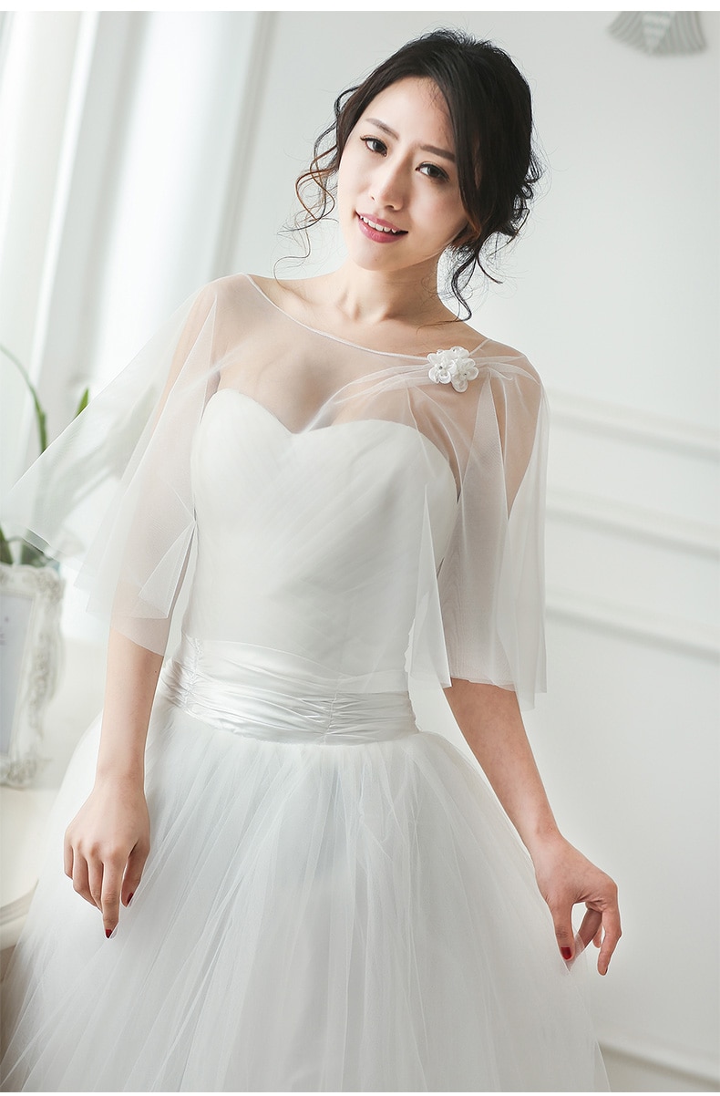 Tyll 3d blomster gasbind brude bryllup sjal wraps i bolero brude bryllup jakke