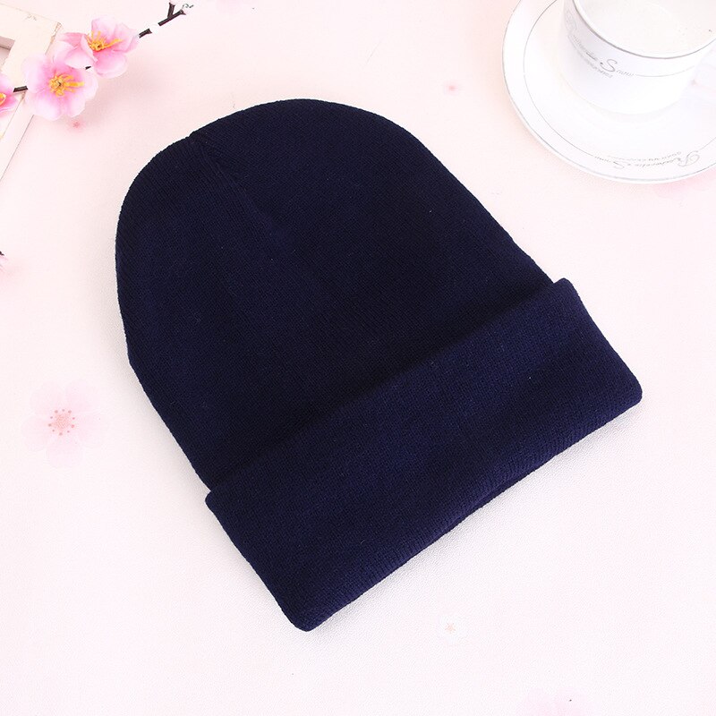 Gorro de punto para mujer, gorro de punto de Color sólido Hip Hop para niños o niñas, sombrero de primavera rojo, gorros de abrigo de Hip Hop para adultos, Color negro y rojo