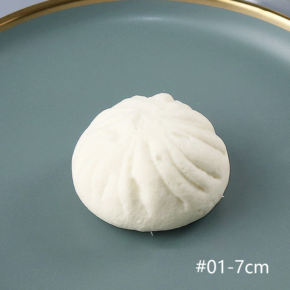 Mini simulation dampede boller presse legetøj langsomt stigende stress aflastning squishy legetøj antistress sjov bold dumpling bolle model: Pvc -01 7cm