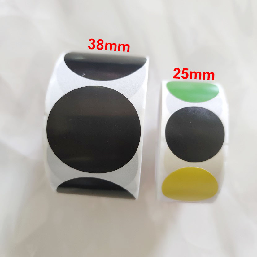 100–500 Stück schwarz-weiße runde Aufkleber, Punkt-Etiketten in reiner Farbe, 25 mm/38 mm/50 mm, DIY handgefertigte Schulbriefpapier-Aufkleber