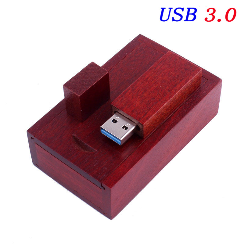 gratis tilpasset logo høyhastighets usb-minnepinne i tre 3.0 stk. 128gb stk. bryllupsminnepinner 64gb stk . fotominnepinne u-disk 16gb 32gb: Rød / 128gb