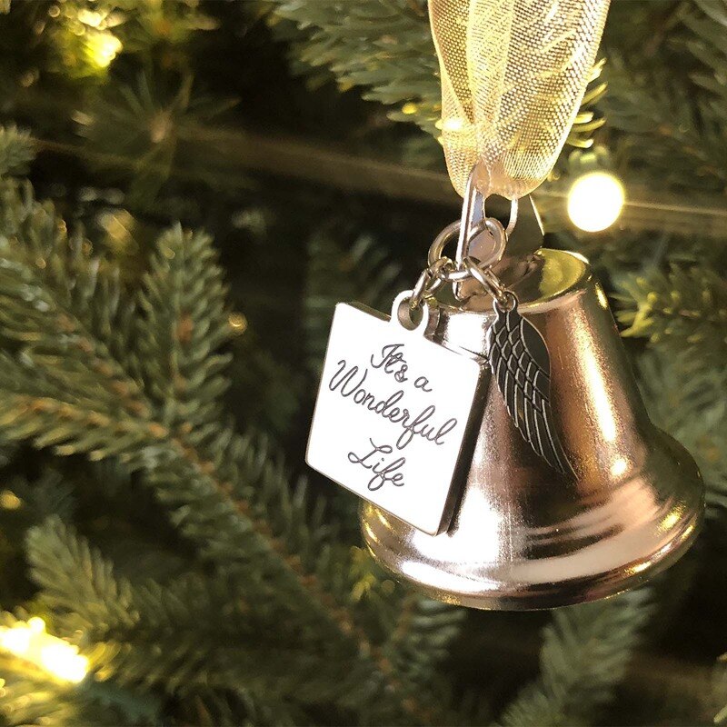 Kerst Engel Bell Kerstboom Met Rvs Woondecoratie Angel Vleugels Bel Met Lint Leven Bell