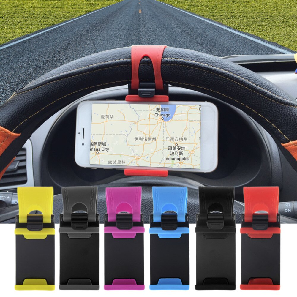 Universele Auto Stuurwiel Mobiele Telefoon Houder Clip Bracket Mount Houder Stand Gesp Voor Samsumg Voor LG GPS MP4 PDA