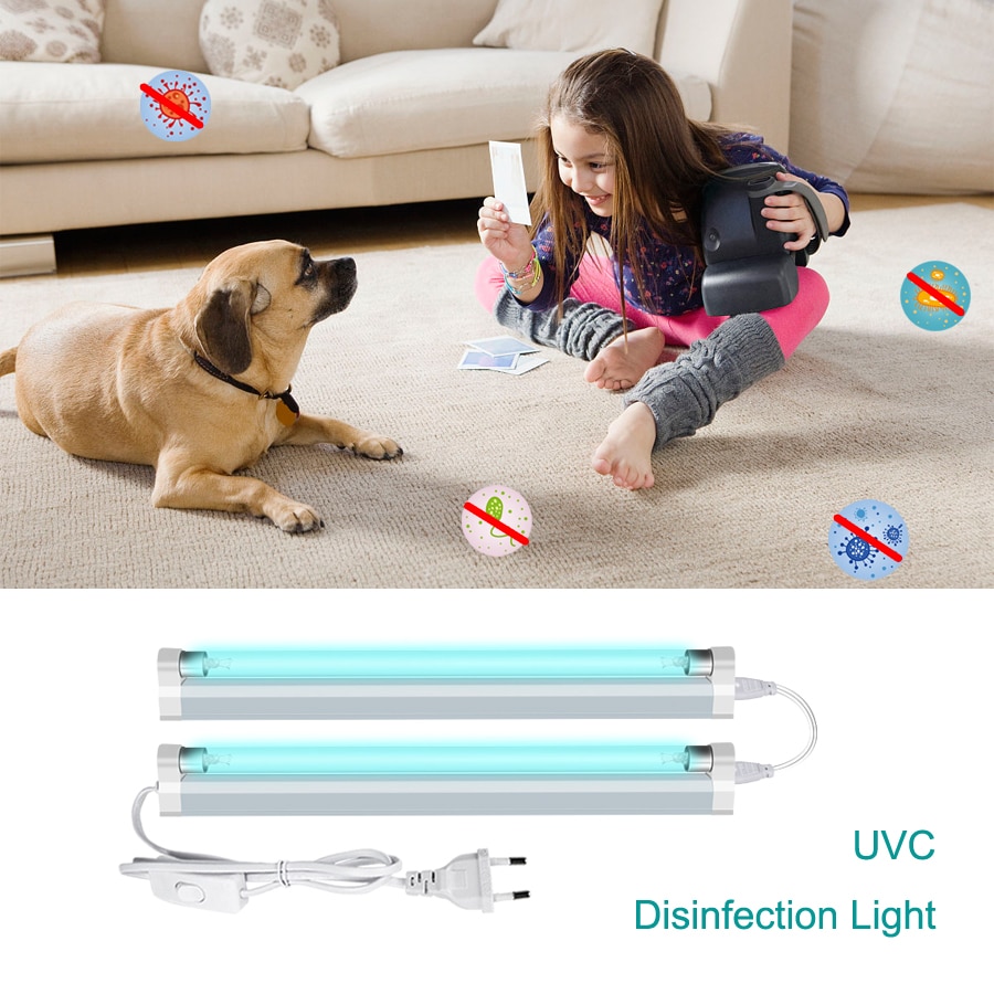 Ozone UV Sterilizer UVC Disinfection Light Bactericidal Lamp Ultraviolet Quartz Germicidal Lamp 110V/220V 6W 8W T5