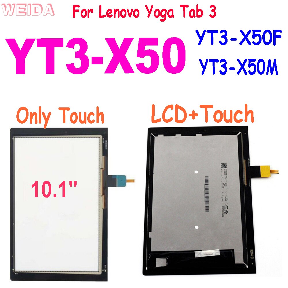 AAA+ 10.1&quot; LCD with Touch For Lenovo YOGA Tab 3 YT3-X50F YT3-X50 LCD Display YT3-X50M 10.1 Touch Screen Digitizer Glass Assembly