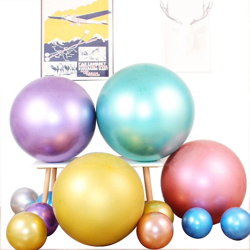 36Inch Glossy Pearl Latex Ballonnen Dikke Chrome Ballonnen Metallic Grote Ronde Ballon Voor Wedding Party Verjaardag Decoratie
