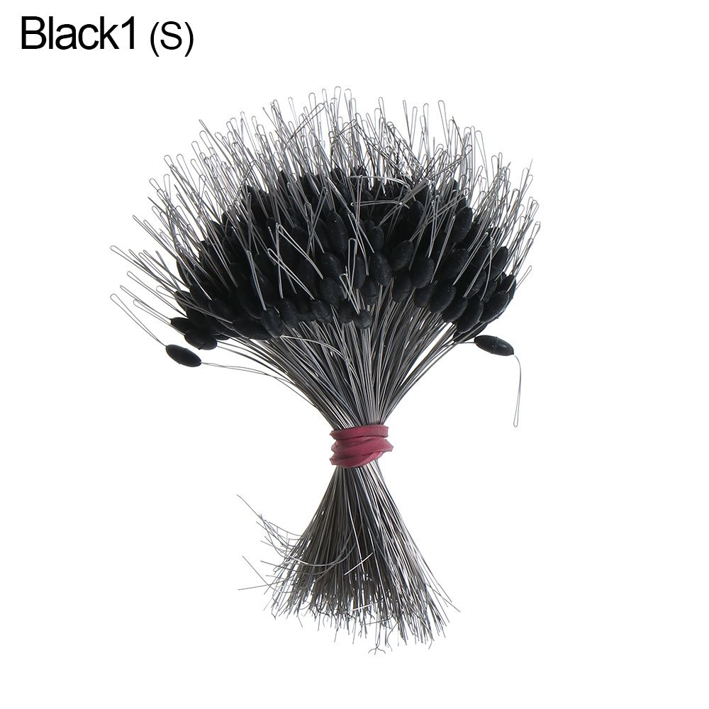 300pcs/pack Black Float Fishing Bobber Silicone Stopper Space Bean Connector Fishing Line Resistance Fishing Accessories 3 Sizes: S-black 1