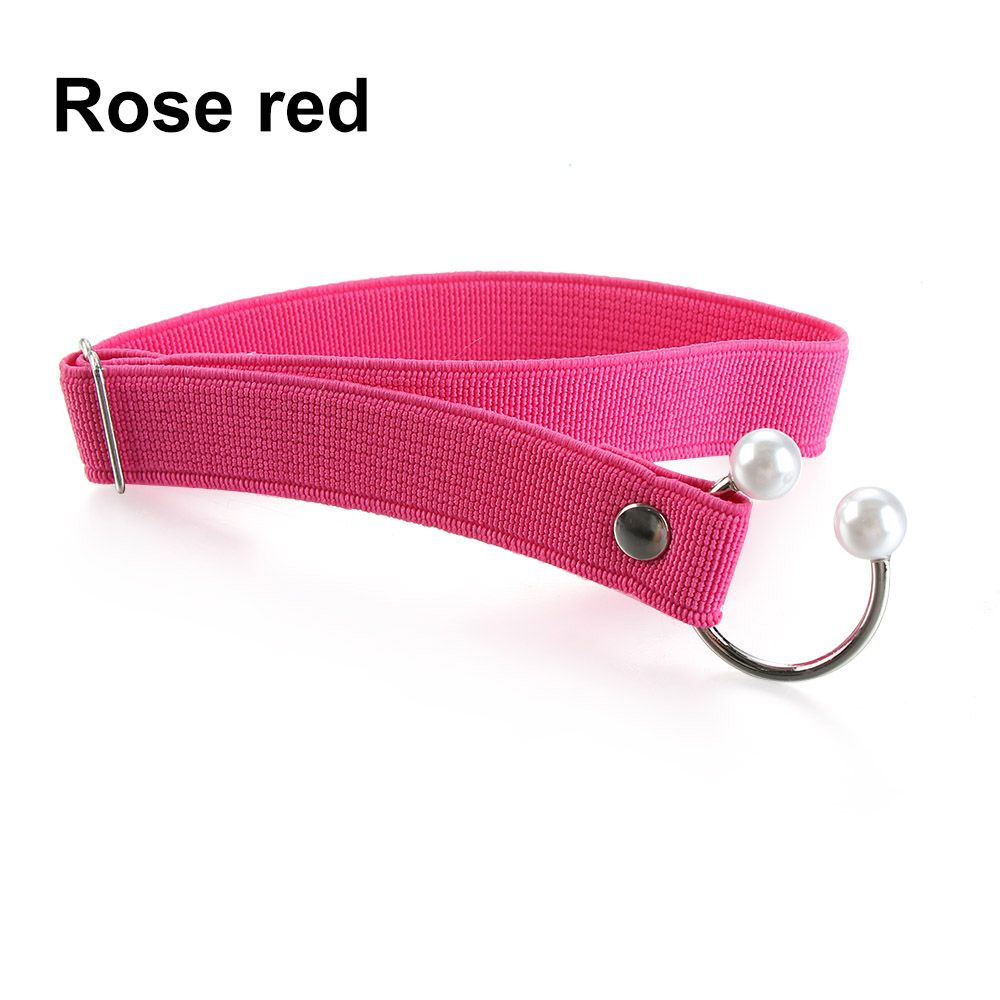 Correa elástica para zapatos de tacón alto para mujer, correa ajustable con perlas en forma de U, cordón elástico anticaída, accesorios para zapatos, 1 par: rose red