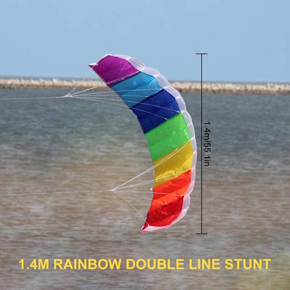 Regnbåge dual line kitesurfing stunt fallskärm mjuk parafoil surfa drake sport drake stor utomhus strand flygande drake