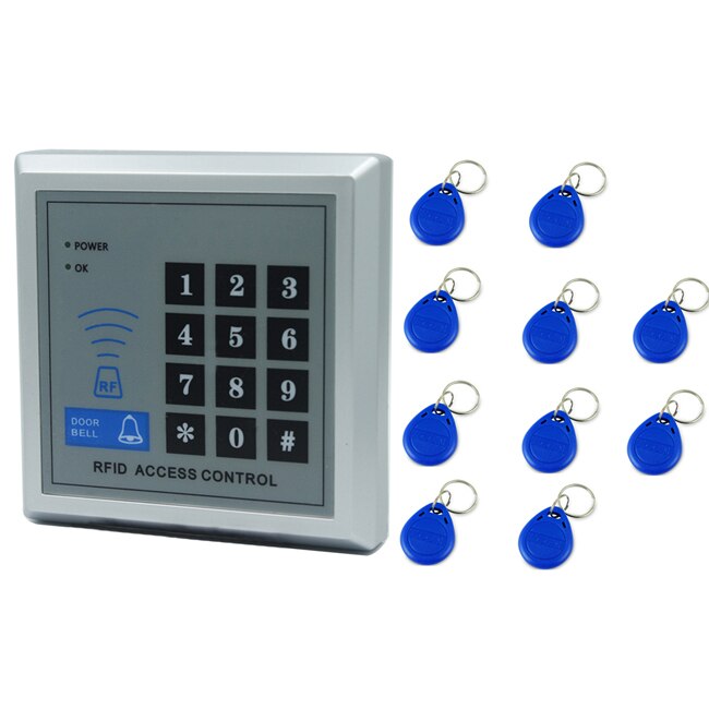 125Khz RFID Proximity Entry Door Lock RFID Access Control System Device Machine Security: x2 and 10 Keys