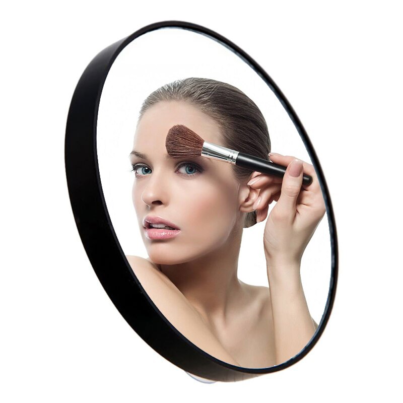 5X 10X 15X Magnifying Mirror Bathroom Makeup Mirror Pimples Pores With Two Suction Cups Makeup Tools Round HD Cosmetic Mirror