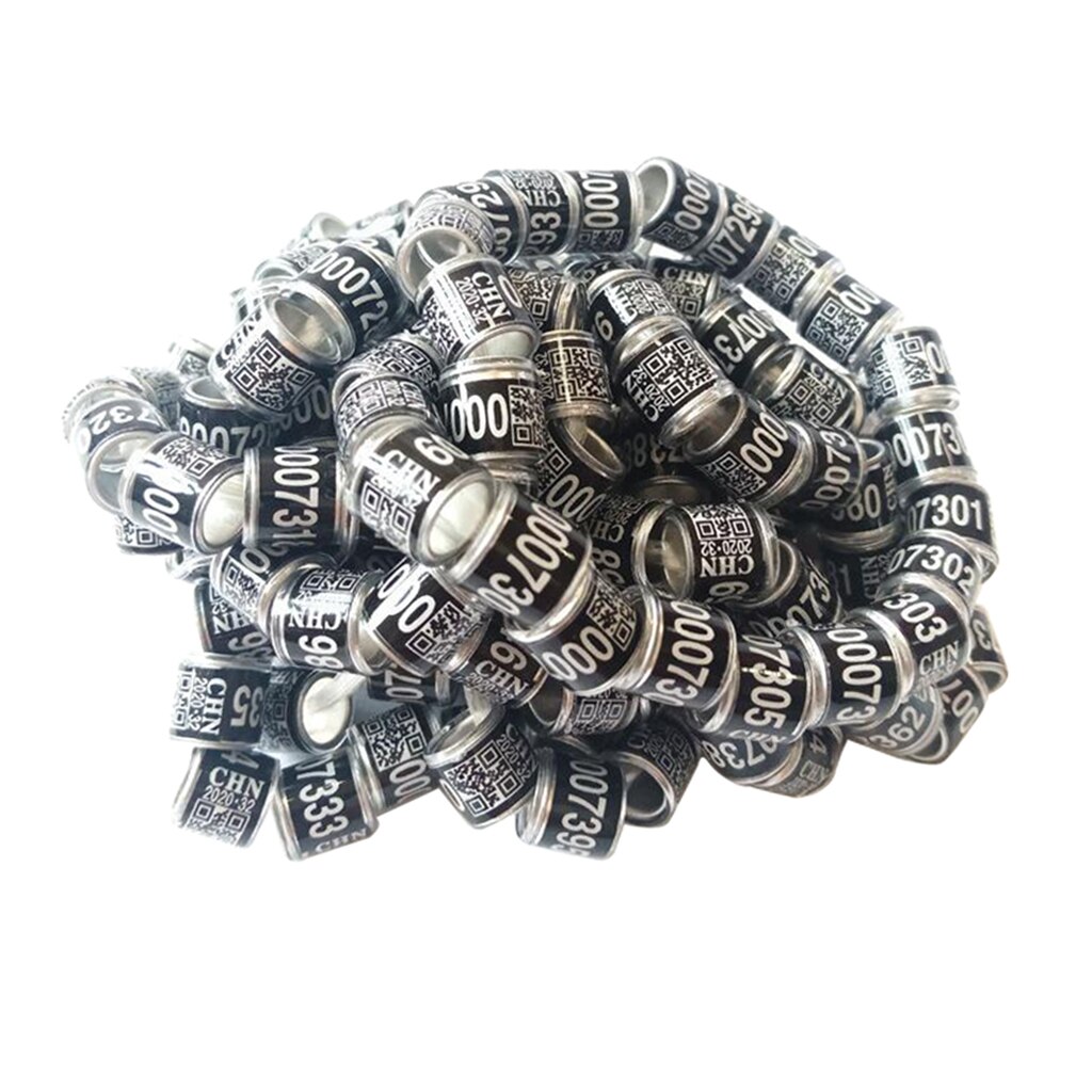 100 Pakiet aluminiowe obrączki dla gołębi dla piskląt koguci przepiórki kocham ptaki zięba średnica 8mm 2020