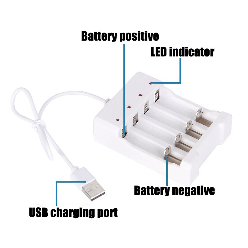 USB output Universal battery charger Independent 4-slot battery charger for AA/AAA battery charging tool