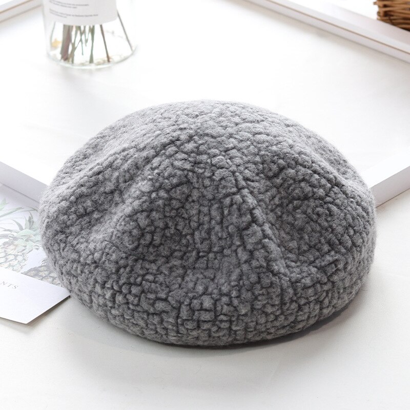 Kleurstellingen Vrouw Winter Hoed Wol Effen Baret Vrouwelijke Soft 100% Wol Hoed Vrouwen Real Warme Wollen Boina: 2