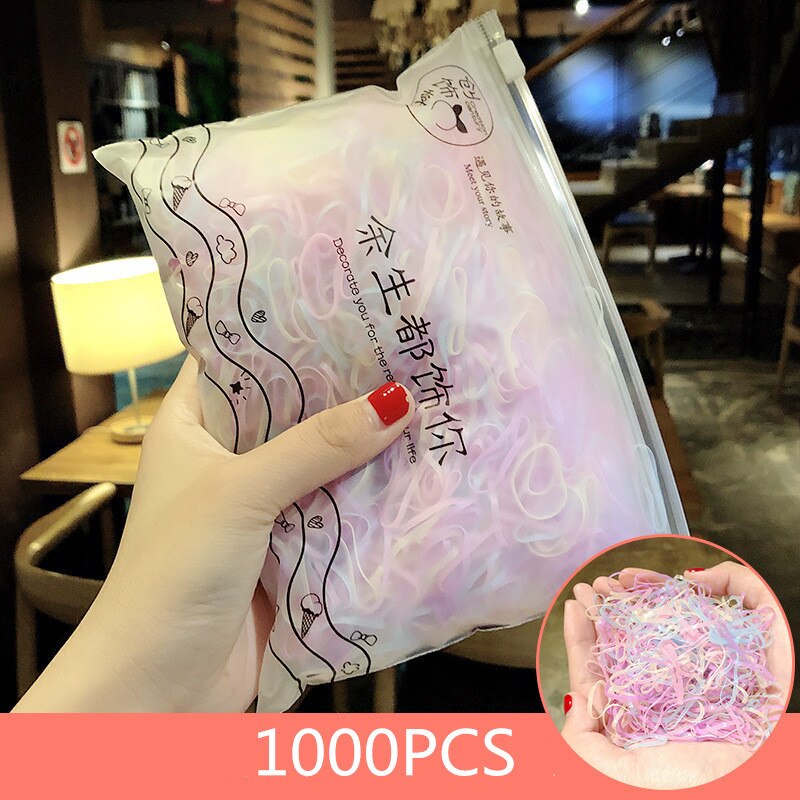 2500pcs Meisjes Elastieken Haarbanden Haar Ring Wegwerp Paardenstaart Houder Rubber Band Scrunchies Kids Gum voor Haar Accessoires: H23