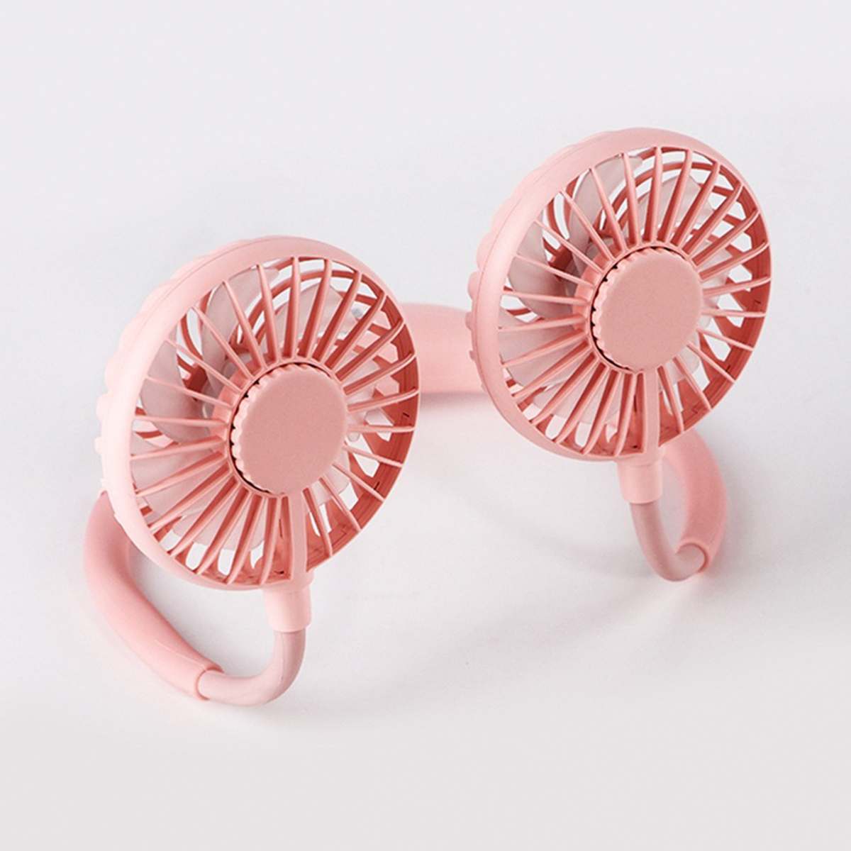 Mini Usb Draagbare Ventilator Hals Met Oplaadbare Batterij Ultra Stille Wind Wearable Ventilator Handheld Luchtkoeler Conditioner Voor Kamer: Roze
