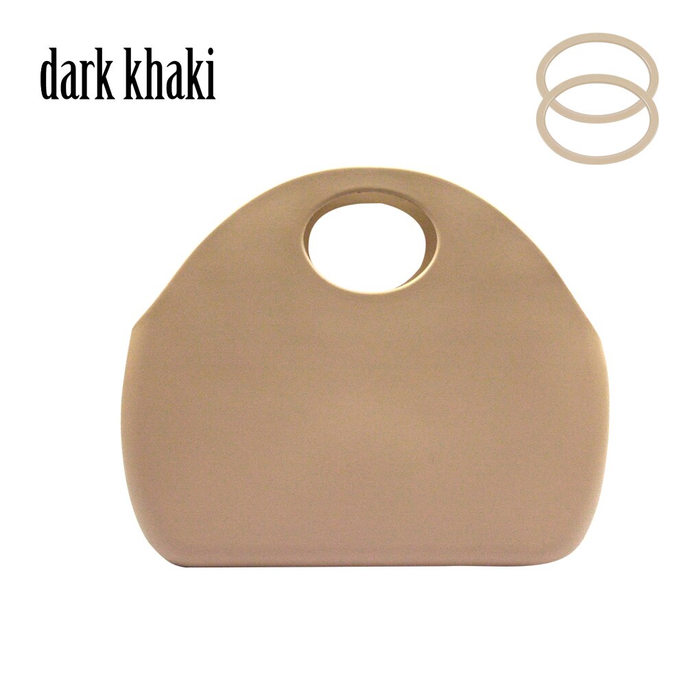 Obag-stijl tas voor o moon classic waterdichte eva-tas van rubber en siliconen voor dames: Donker kaki