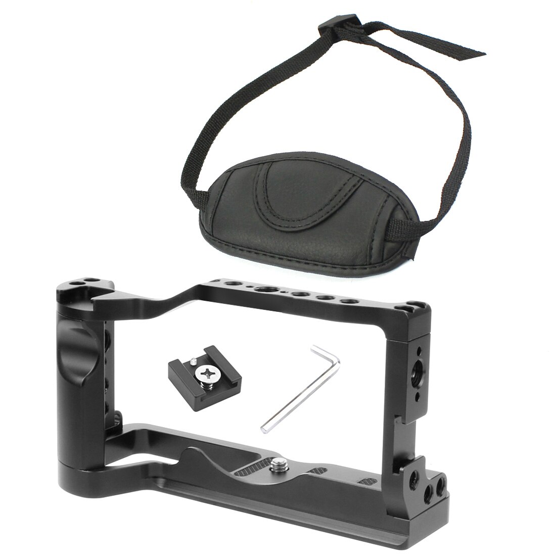 M6 Mark2 Camera Cage Rig W Koud Schoen Mounts Comfortabele Grip Voor Arri Handvat Voor Canon Eos M6 Mark Ii video Film Vlog Stabilisator: Combo B Hand Strap