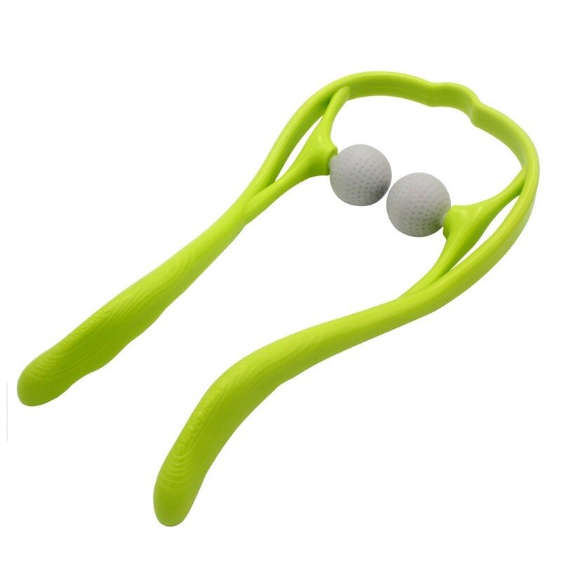 Pressure Point Therapy Neck Massager Shoulder Back Pain Relief Massager Dual Trigger Point Roller Self-massage Tool: Green