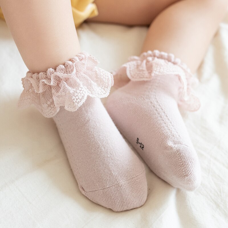 Spring Girls Lace Socks Autumn Children Sock Foreign-looking Little Girls Dance Socks Comfortable Lace Princess Baby Cotto Socks: PFS / 3-12 months