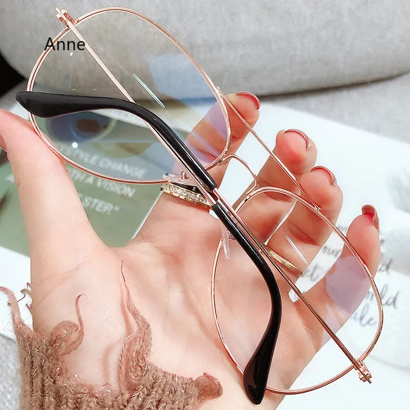Afgewerkt Bijziendheid Bril Vrouwen Mannen Dubbele Beam Bijziend Brillen Metalen Frame Minus Dioptrie -1.0 Tot -4.0 HD Bril