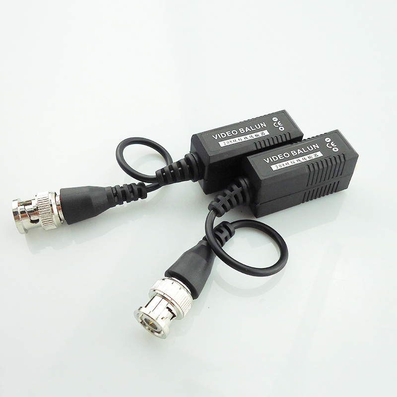 2 Stuks/1 Paar Cctv Video Balun Twisted Video Transceiver Utp Bnc Balun 2000Ft Met Bnc Kabel Bnc Connector voor Security Camera