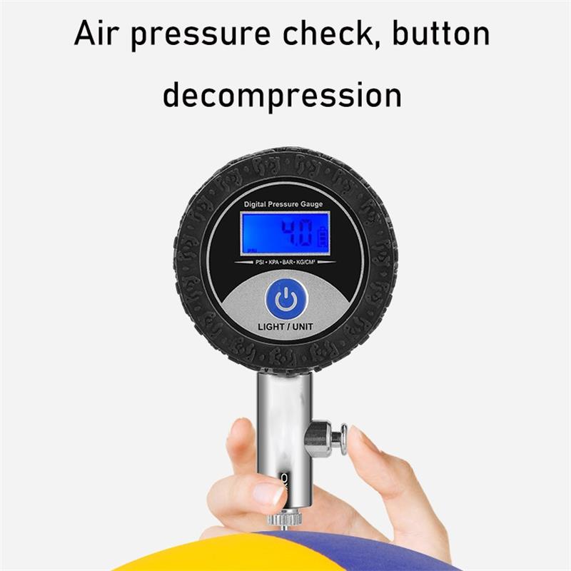 Mini Voetbal Manometer Metalen Handheld Voetbal Barometer Volleybal Basketbal Barometers Met Digitale Display