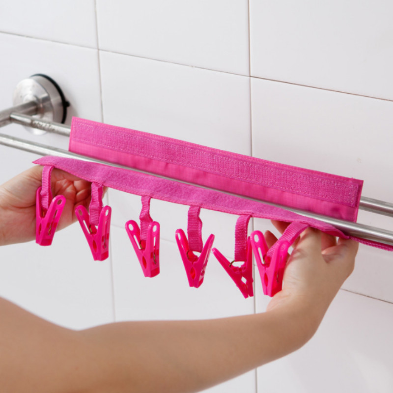 Multifunctional Travel Hanger Portable Folding 6 Clips Towel Socks Traveling Hanger Racks For Socks Storage Travel Accessories