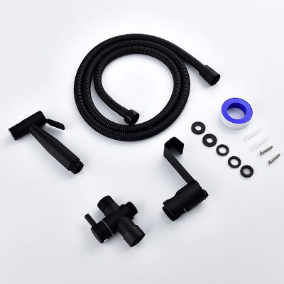 Yooap Matte Black Bidet Douche Kraan Massief Messing Bidet Kraan Moslim Ducha Higienica Warm Koud Water Mengkraan Wc Kranen: Set-EU