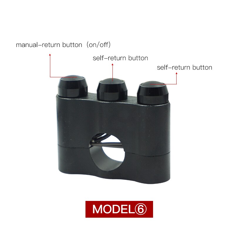 CNC de aluminio de 7/8 ''22mm interruptor para el manillar de la motocicleta, interruptor de montaje para el claxon, luz antiniebla, botón de encendido apagado y apagado: Black 6