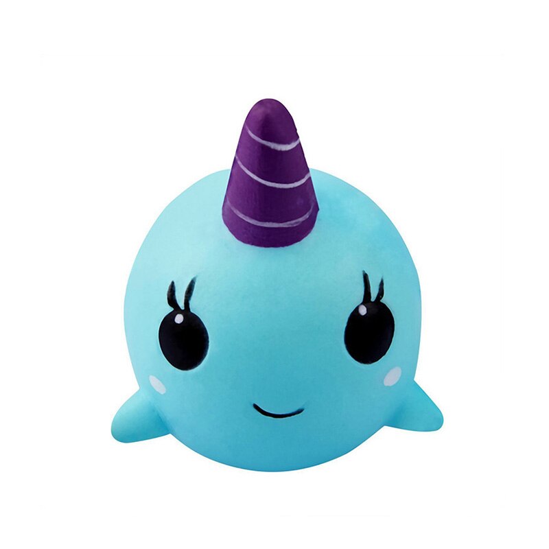 Jumboval enhörning squishy långsamt stigande söta tecknade remmar hänge mjuka klämleksaker kawaii bröd charm tårtleksaker 11*7cm: Blå