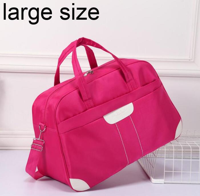 ANAWISHARE Women Travel Bags Men Luggage Travel Duffle Bag Nylon Waterproof Daily Travel Handbag Shoulder Bag Bolso Deporte: large rose