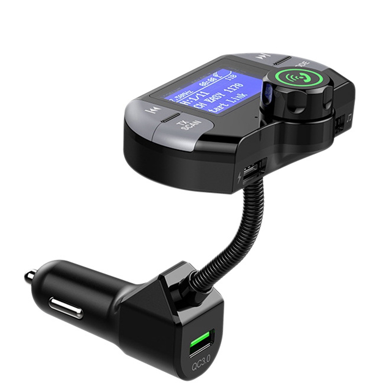 Car DAB Tuner Bluetooth 4.2 FM Transmitter Digital DAB Radio Aux Stereo Music Adapter USB Charger Support TF Card U-Disk