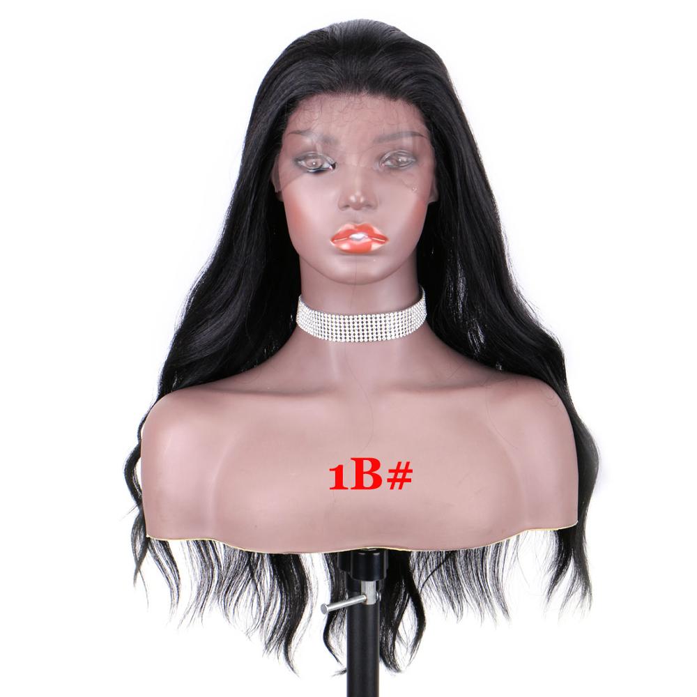 WonderLady OP430# Ombre Wigs For Women Black Brown Color Synthetic Lace Front Wigs With Baby Hair Natural Hairline Free Part 22": #1B