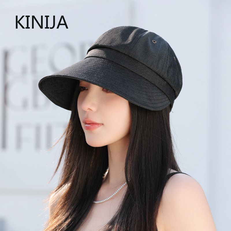 Sombrero de cubo de verano para mujer, protector solar de Color sólido, sombrero plegable para el sol, boina para niña Bob, gorra de pescador de viaje para ciclismo a juego