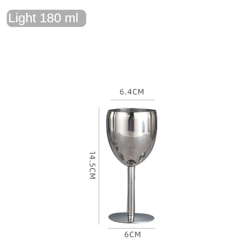 1pcs Stainless Steel Wine Glasses All-steel Goblet Metal Wine Glas Wineglass Bar Champagne Cocktail Drinking Cup Party Supplies: A