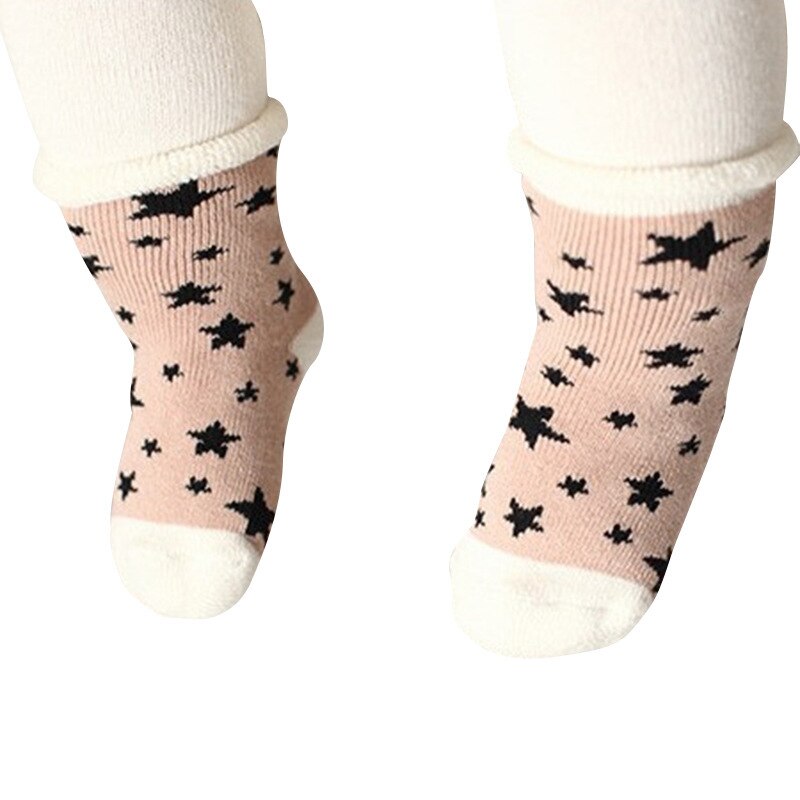 Newborn Star Pattern Cotton Winter Autumn Baby Girls Boys Kids Non Slip Socks Infant Terry Warm Slippers Animals Star Children