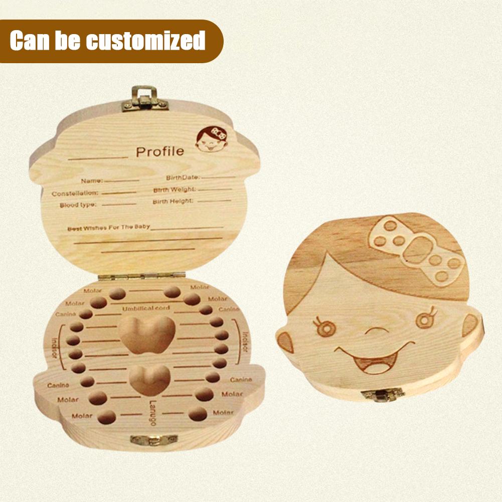 Wooden Baby Wooden Baby Teeth Box Kids Tooth Storage Box Teeth Umbilical Lanugo Organizer Milk Teeth Collect Keepsakes Save